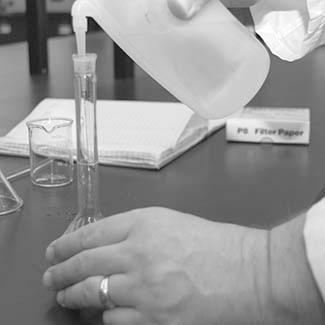 ? See the section on using pipettes for information about cleaning volumetric glassware; use a twisted wipe to blot out excess solvent from the neck before making your solution M When making to final