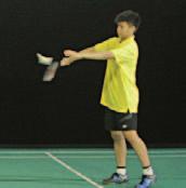 service box. Backhand low serves pass close to the top of the net and land at the front of the diagonally opposite service box.