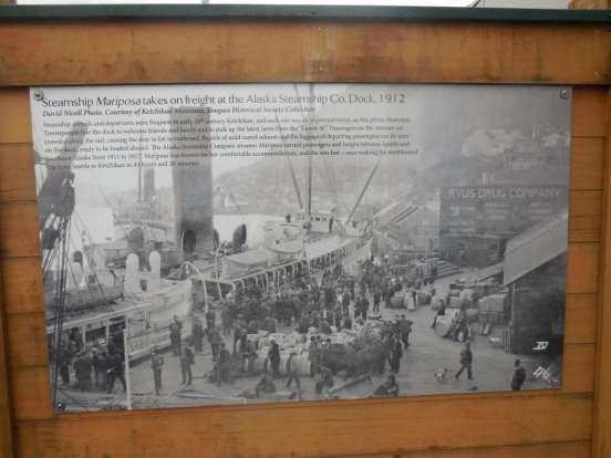 Sign: Steamship Mariposa takes