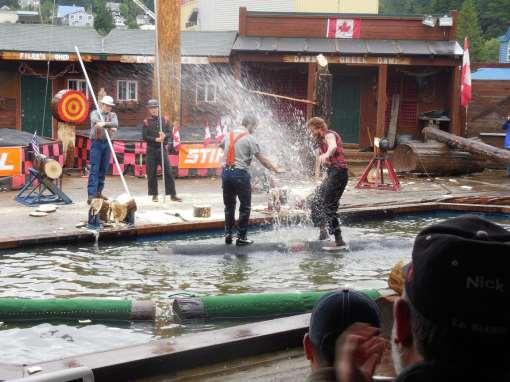 The Great Alaskan Lumberjack Show -- log rolling contest.