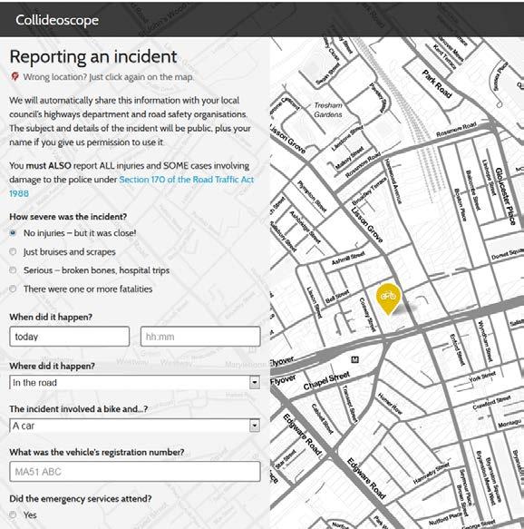 Approaches to collecting near miss data (3) Open web reporting platforms e.g. BikeMaps.org, Collideoscope (How open? Do you know who replies?