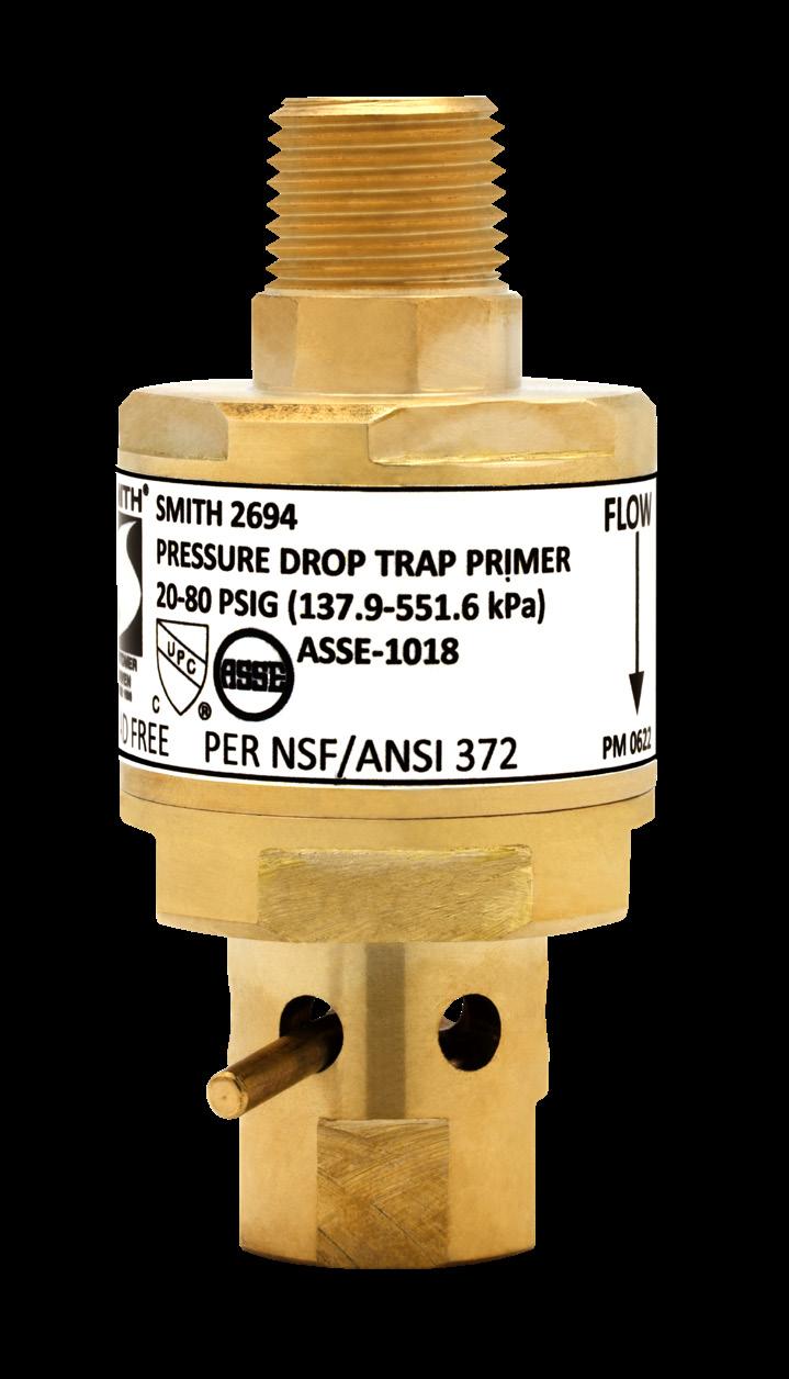 THE TRAP-DEFENDER A DECREASE IN WATER LINE PRESSURE WILL ACTIVATE THE VALVE AND RELEASE WATER TO THE TRAP.