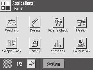 Navigation: [ ] 1 2 3 Application-specific settings These settings can be used to adjust the applications to suit individual user requirements.