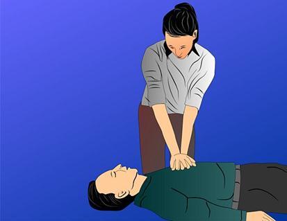 9 Position your body directly over your hands, so that your arms are straight and somewhat rigid. 10 Perform 30 chest compressions.