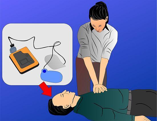 [5] Make sure there are no puddles or standing water in the immediate area. Turn on the AED. It should have voice prompts that tell you what to do. Fully expose the victim's chest.
