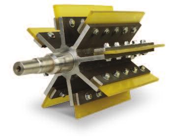 REDUCED CAPACITY ROTORS The flow properties of some products require large openings and wide rotor pockets.