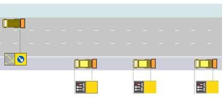 This evaluated the difference in road user behaviour and lane distribution between the control layout (Chapter 8) and experimental condition (HLS technique) for an offside lane closure on a