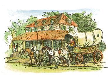 Carts drawn by horses or oxen carried cargo such as crops and manufactured goods in early colonial times. From the middle of the 1700s, Conestoga wagons became popular.