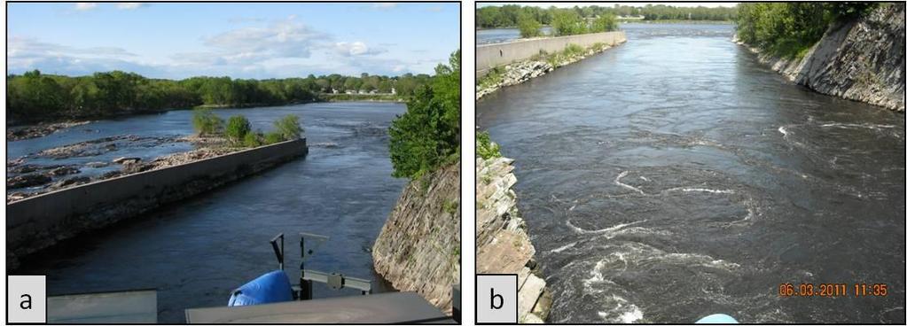 majority of river flow is diverted by the Pawtucket Dam into the canal system which supplies water to the Lowell powerhouse and fish lift. The Lowell powerhouse has a total rated capacity of 17.