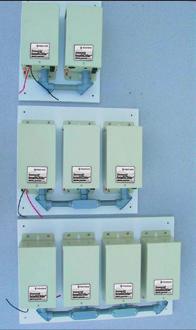 Power Center and Manifold Configurations Need 30 GPM per cell in manifold to trigger flow switch Power Centers are mounted on PVC boards and pre-wired for 220 VAC and ORP Controller PART NUMBER Must