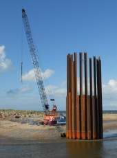 Much engineering excitement at Rhyl where the new Foryd Harbour pedestrian and cycle bridge will span the River.