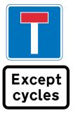 1) must be used to indicate that this route may only be used by cyclists. Where the lane is shared with buses, sign diagram 953 is used.