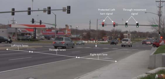 As shown in Figure 4.1, a view of the intersection in which a single approach could be monitored was of interest in the data collection process.