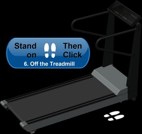 The calibration will first ask for you to stand off of the treadmill. Additional weight to the treadmill will skew the calibration of the instrumentation. 4.