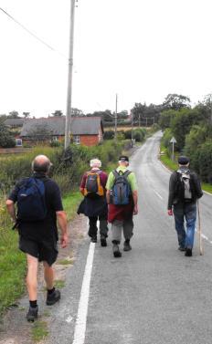 Bettisfield, & then from there through the lanes to Penley, one of the longer walk on our pilgrimage.
