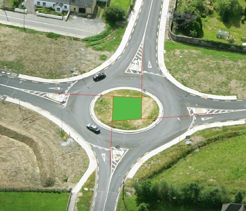 Figure 6.2: Permitted location for non-passively safe landscaping and artwork within a single lane roundabout 6.