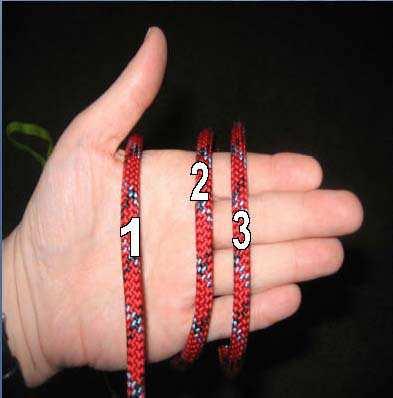 Form 3 loops of rope in your hand.