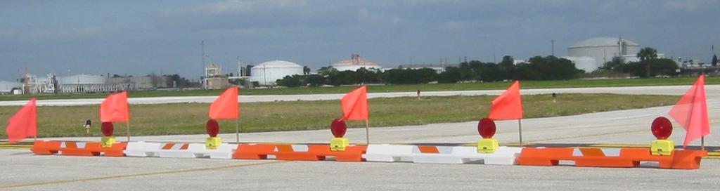 Airport Construction Barricades Barricades look the same when they are used to keep aircraft out of closed areas and