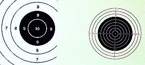 printed on an 8 1/2 x 12 card. Each of its ten record and two practice targets have 0.5mm 10-rings (dots).