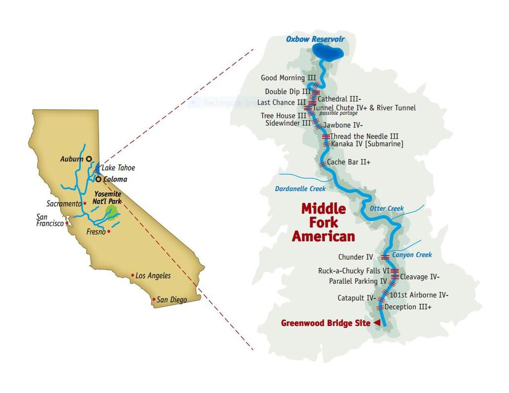 MIDDLE FORK AMERICAN RIVER ONE DAY TRIP INFORMATION Meeting Time: 7:45 AM Please arrive 10 Min Early as We Depart at 8:00 AM.