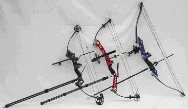 This is a photograph of the three bows used as examples above. From this it is possible to see how bow design has changed in less than 10 years.