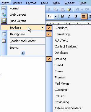 2. Thanh trình đơn (menu bar) Thanh trình đơn chứa các lệnh của word, các lệnh được bố trí theo từng nhóm, gồm có 9 nhóm lệnh như sau: File: Nhóm lệnh xử lý tập tin.