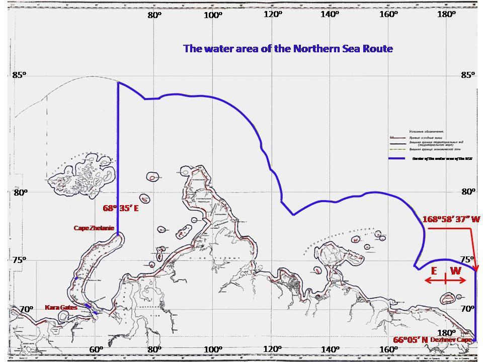 Existing arctic routes Northern sea route The Northern sea route is officially defined by Russia as a shipping lane from the Kara Sea to the Pacific Ocean, specifically running along the Russian