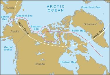 (These waterways were renamed as 'the Canadian Northwest Passage in 2009 by the Canadian government.) Figure 8 shows the route possible routes on a chart.