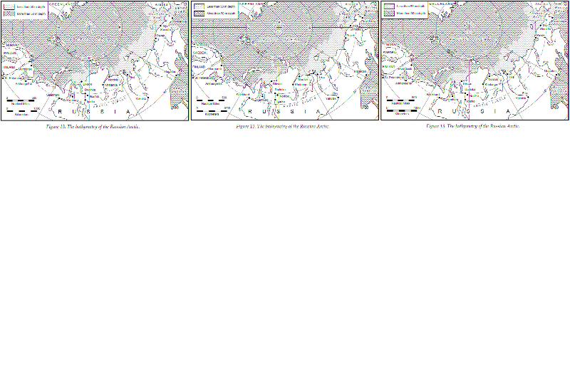 Challenges in the Arctic Northern Sea route Map showing all possible routes through the NSR Source: Mulherin, D.N (1996) Bathymetry: Many of the Northern sea routes have shallow depths.