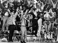 FANTASTIC FINISHES 1957 Season The Tar Heels had to pull out numerous close games to preserve their perfect 32-0 record and NCAA title. Win No. 17 was a 65-61 triumph over Maryland in double overtime.