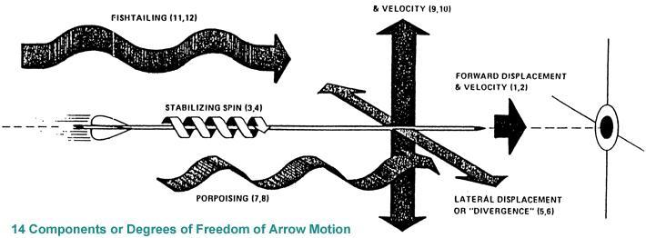 Bow Tuning There are at least 14 modes of movement associated with arrow flight (thanks to Martin Speakman, national coach for the diagram): Arrow flight is complex, where the term "complex" is used