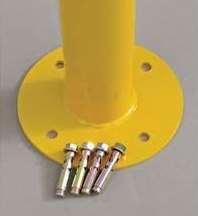 SURFACE MOUNT 60-168 mm can be secured on a surface mounted base plate using Smart impact resistant ground anchors which offer some level of protection against damage.