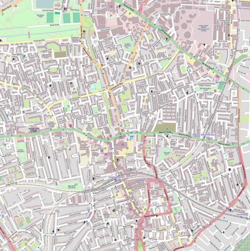 The Possible Routes 2. Peckham. 1 3 2 4 http://www.openstreetmap.org/ 1. Surrey Canal Path. 2. Denmark Hill Stn to Peckham Rye Stn.