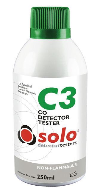 DETECTION EQUIPMENT - TESTING Product Code: COT1 This aerosol is for use either with the Solo Detector Tester kits or as hand held and is intended for testing Carbon Monoxide