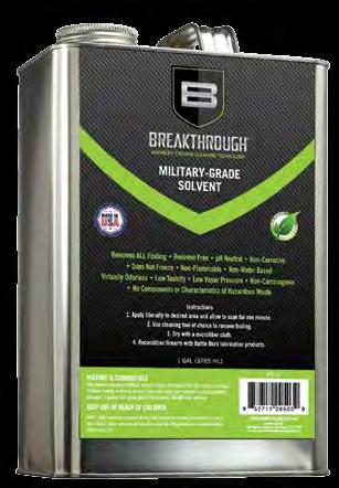 Breakthrough Military-Grade Solvent cleans efficiently, dramatically reducing the duration of cleaning while using less