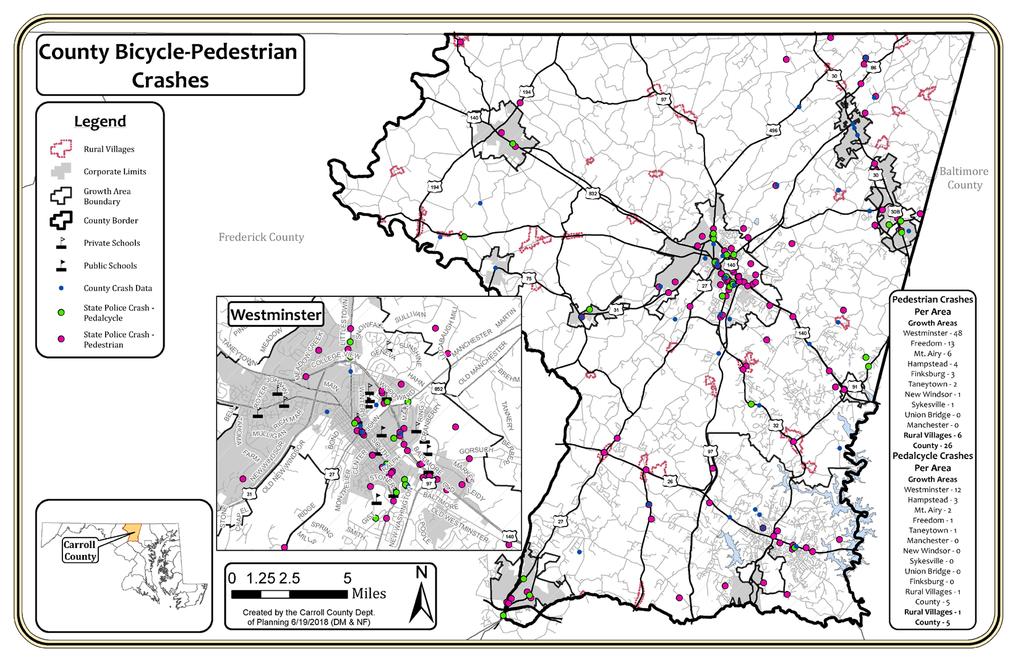Map 7-1: County Collisions 2012-2015 and