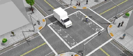 Intersection Crossing Markings Bicycle pavement markings through intersections indicate the intended path of bicyclists through an intersection or