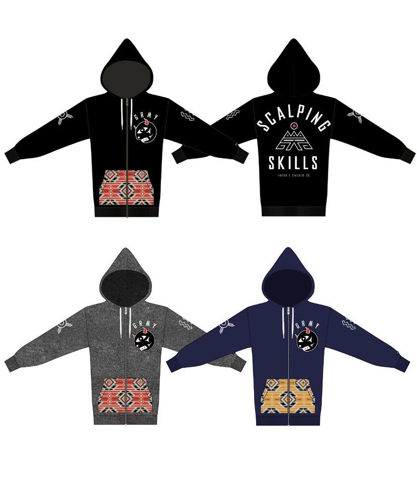 ZIP hoodie - scalpers ZIPPER hoodie Gch195 blk -