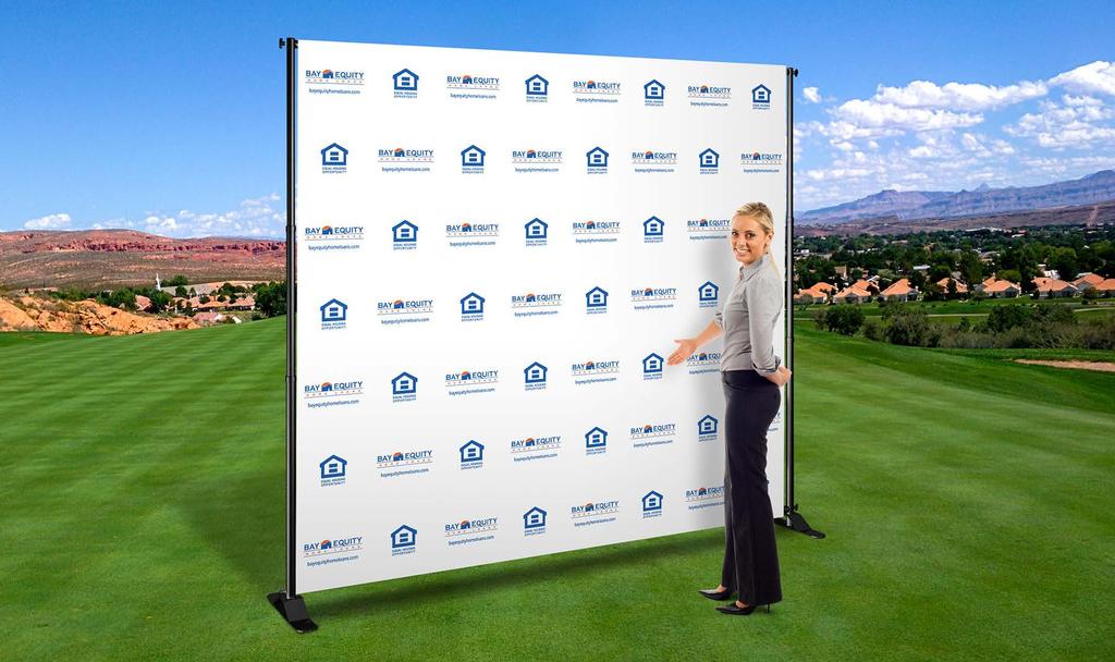 STEP & REPEAT BANNER SPONSOR STEP & REPEAT GOLF EVENT BANNER Birdie Media step & repeat banners are produced using a premium 13oz. heavy duty vinyl that is water resistant and includes UV protection.