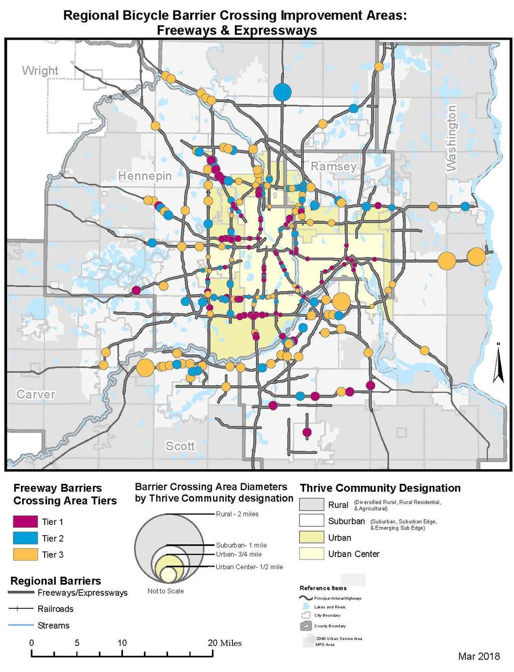 Figure C: Regional Barrier Crossing Improvement Areas - Freeways