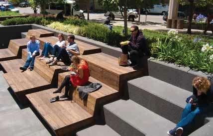 seat walls, steps, & planters Transit Stops & Shelters provide shelters at