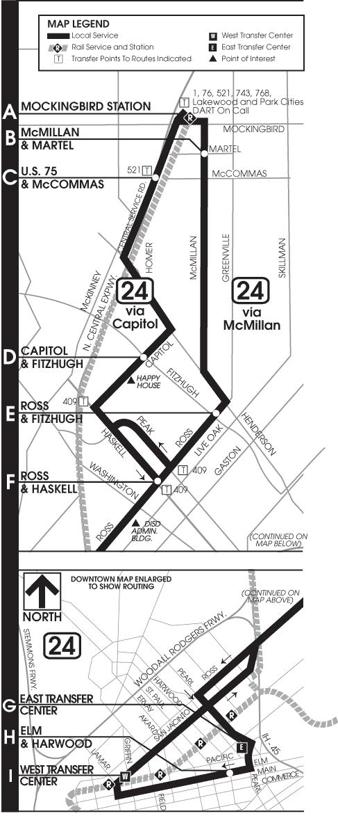 Route 24 Example Route 24 operates between Mockingb