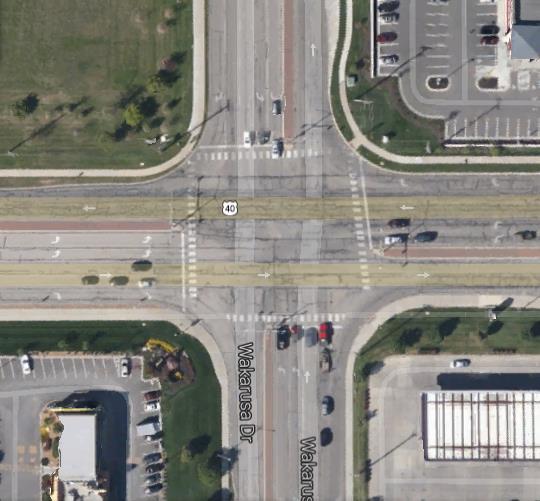 Table 4.10 Characteristics of the intersection of 6 th Street and Wakarusa Drive An aerial view of the intersection is shown in Figure 4.21.