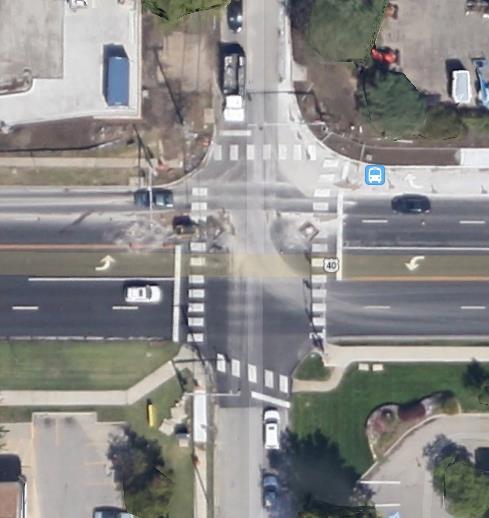 Figure 20 Aerial view of the intersection of 6 th Street and Michigan Street (Google maps 2013) Figure 4.23 is a ground view of the intersection facing eastbound.