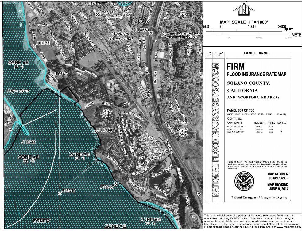 FEMA provides 100-yr flood elevations defined as the Base Flood Elevation or BFE as part of their National Flood Insurance Plan.