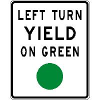 36. This sign means you: Q36 a. may turn left, but yield the right-of-way to oncoming vehicles b.
