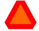 52. This sign means: a. Agricultural equipment on the road. b. Tractor ahead. c. Slow moving vehicles. Q52 53.