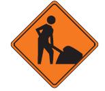 When you see signs with black letters or symbols on an orange background. Q25 a. It means that you are entering a construction zone.