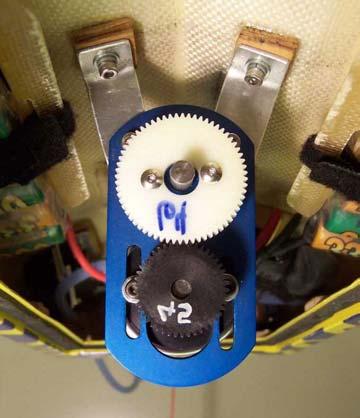 This short run time does allow for larger props and lower gear ratios. In this example - same 18-cell monohull with a Hacker 8XL motor - a gear ratio of 1.