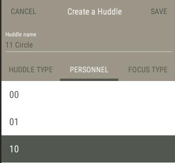 Then select the FOCUS TYPE tab and choose whether you want your huddle to be all facing a certain POINT on